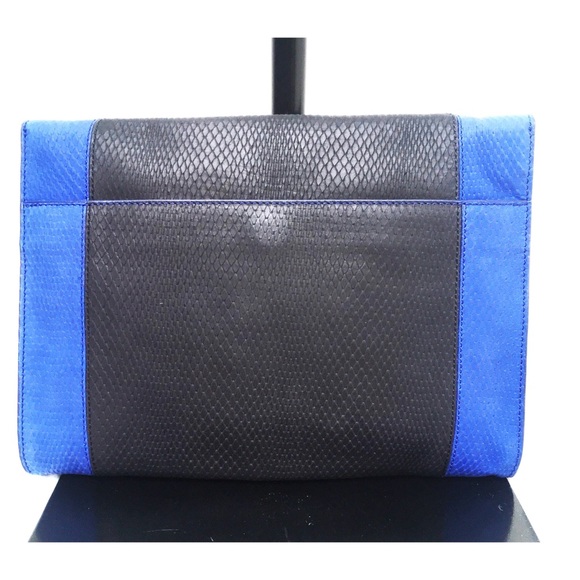 Oroton Bags Oroton Blue Black Snake Pattern Large Clutch Poshmark
